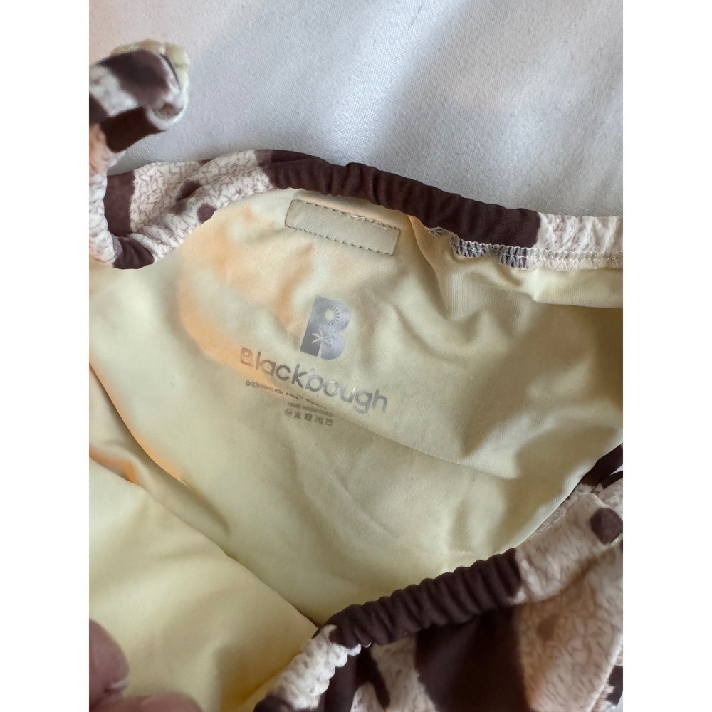 NWT Blackbough Women's Brown Penny Cow Print Tie Bikini Top & Bottom Set Size S - Picture 7 of 15